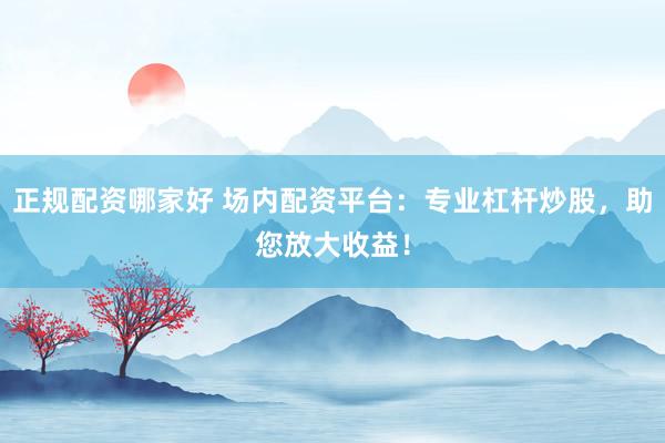 正规配资哪家好 场内配资平台：专业杠杆炒股，助您放大收益！