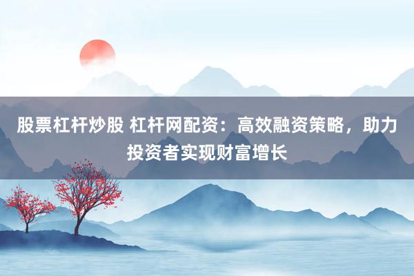 股票杠杆炒股 杠杆网配资：高效融资策略，助力投资者实现财富增长