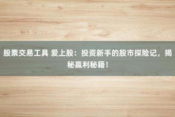 股票交易工具 爱上股：投资新手的股市探险记，揭秘赢利秘籍！