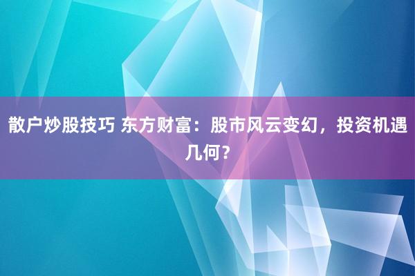 散户炒股技巧 东方财富：股市风云变幻，投资机遇几何？